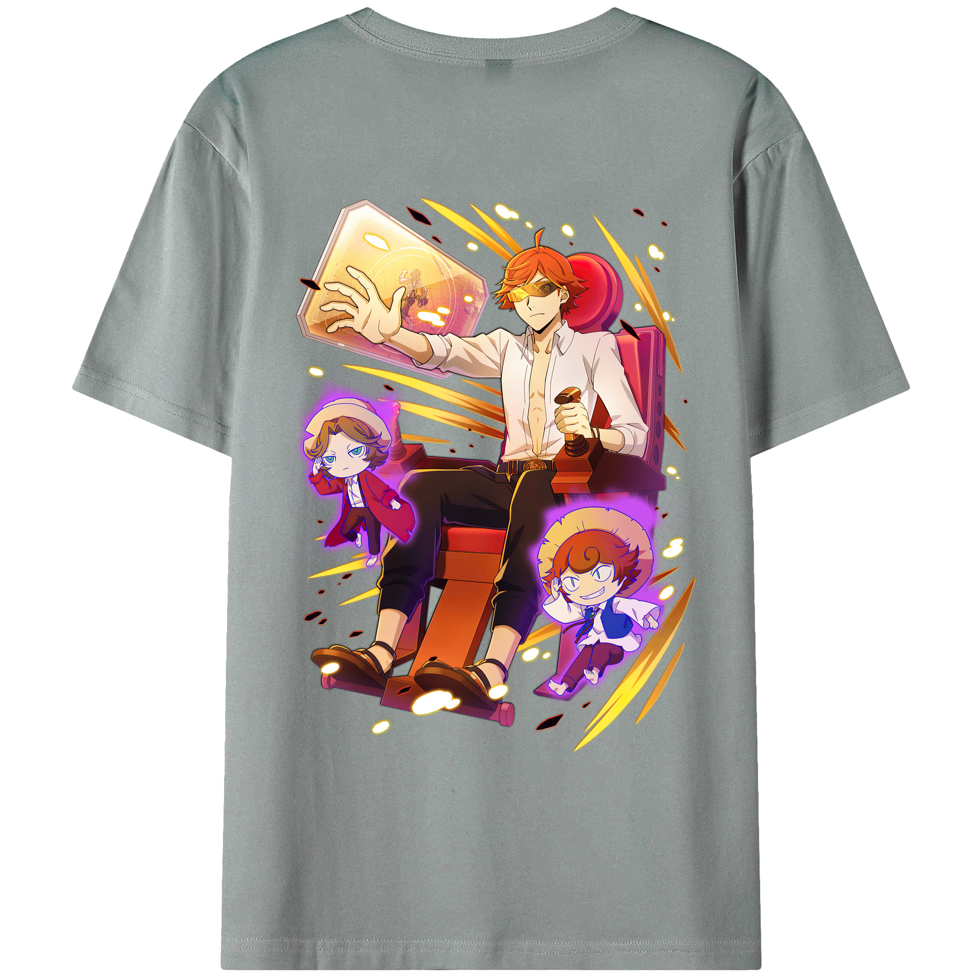 （画像用） 文豪ストレイドッグス Bungo Stray Dogs 綿100％ メンズ半袖Tシャツ（バックプリント） 通気性